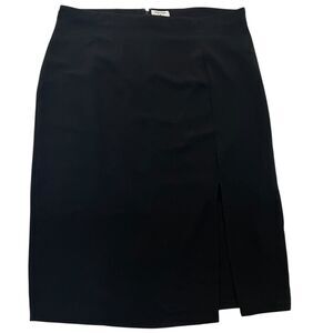 Sergio Hudson Pleated Black Split Skirt Womens Size 2X